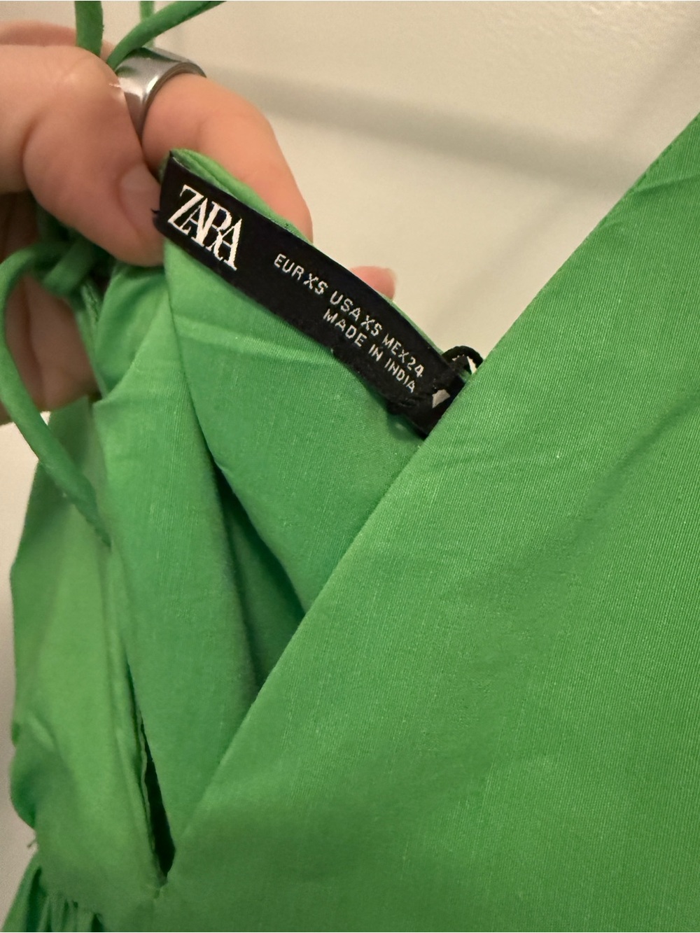 ZARA Green dress with Tie Straps